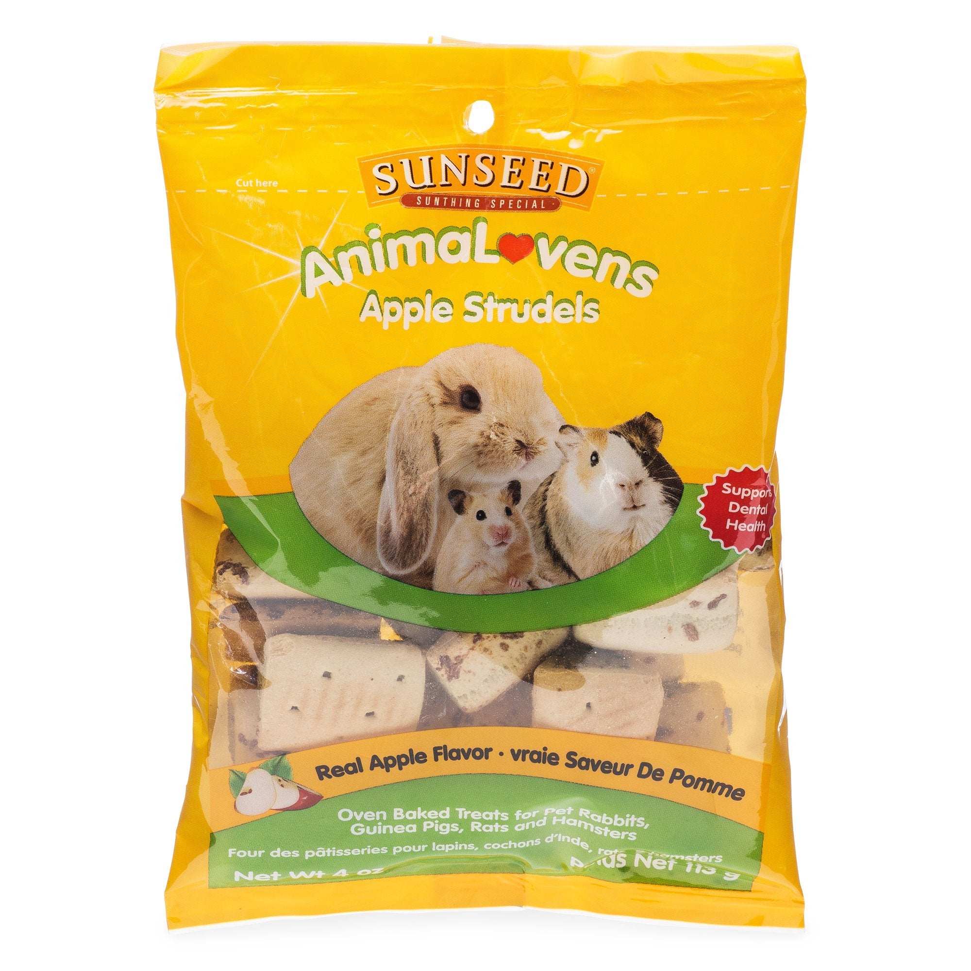 Sun Seed AnimaLovens Apple Strudels, 4 Ounces, Treats for Rabbits Guinea Pigs Rats and Hamsters Main image