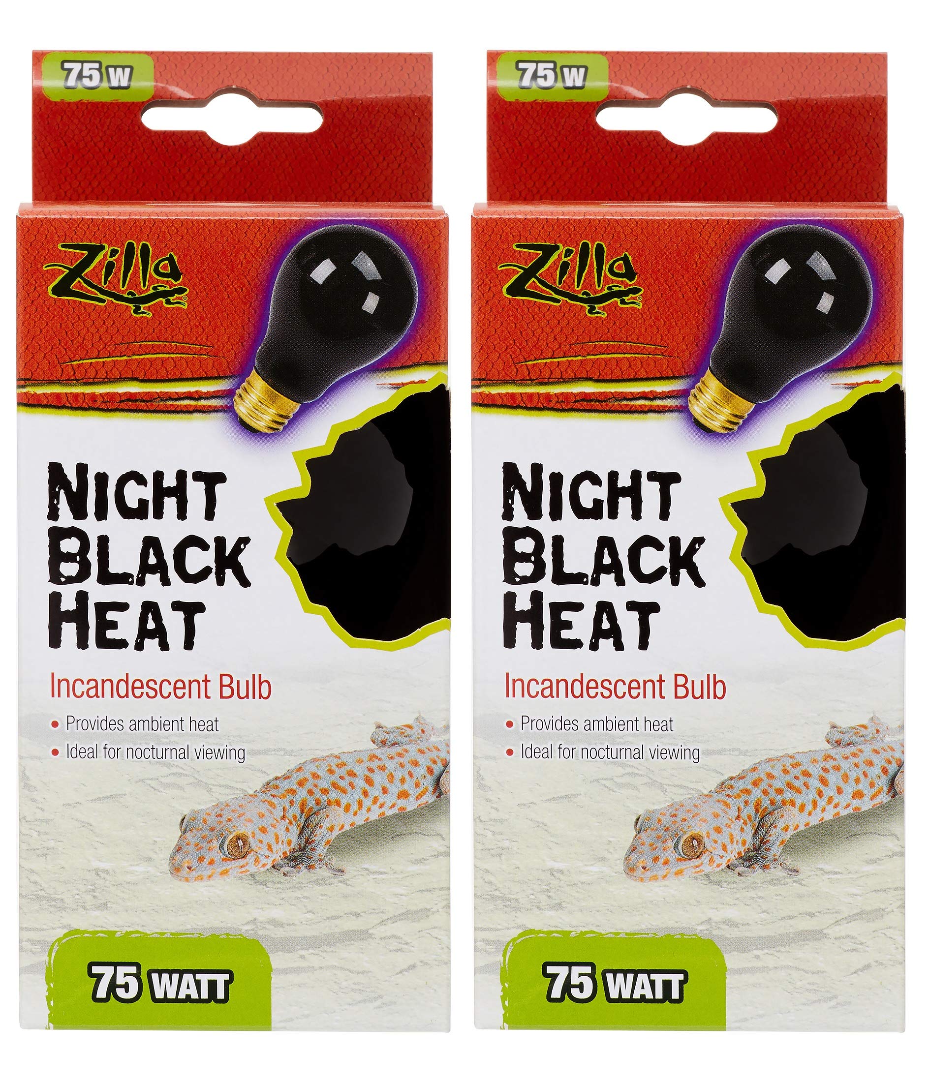 Zilla Night Black Heat Incandescent Bulb for Reptiles [Set of 2] Watt: 75 Watts Main image