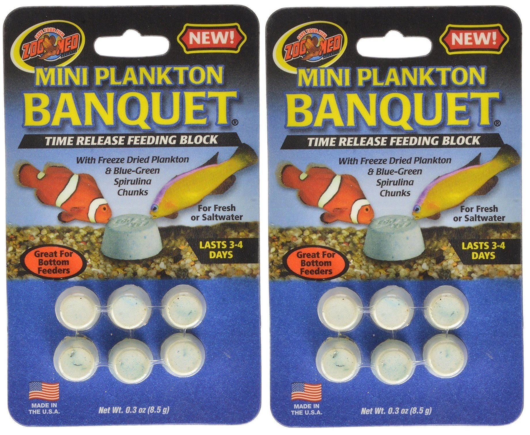Zoo Med Laboratories AZMBB6 Plankton Banquet Block Feeder Giant, 2 Count