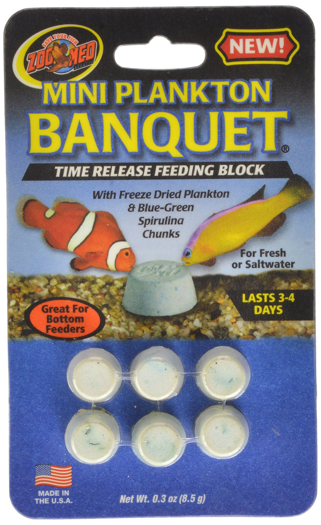 Zoo Med Laboratories AZMBB6 Plankton Banquet Block Feeder Giant, 2 Count