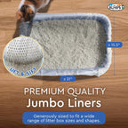 Alfapet Sifting Cat Litter Box Liners - Jumbo 30 Count, Pack of 5 - Tear-Resistant Cat Litter Bags, Waterproof Kitty Litter Liners, Fits Litterbox Pan Sizes X-Large, X-Giant, 37" x 18" 30 lb Capacity