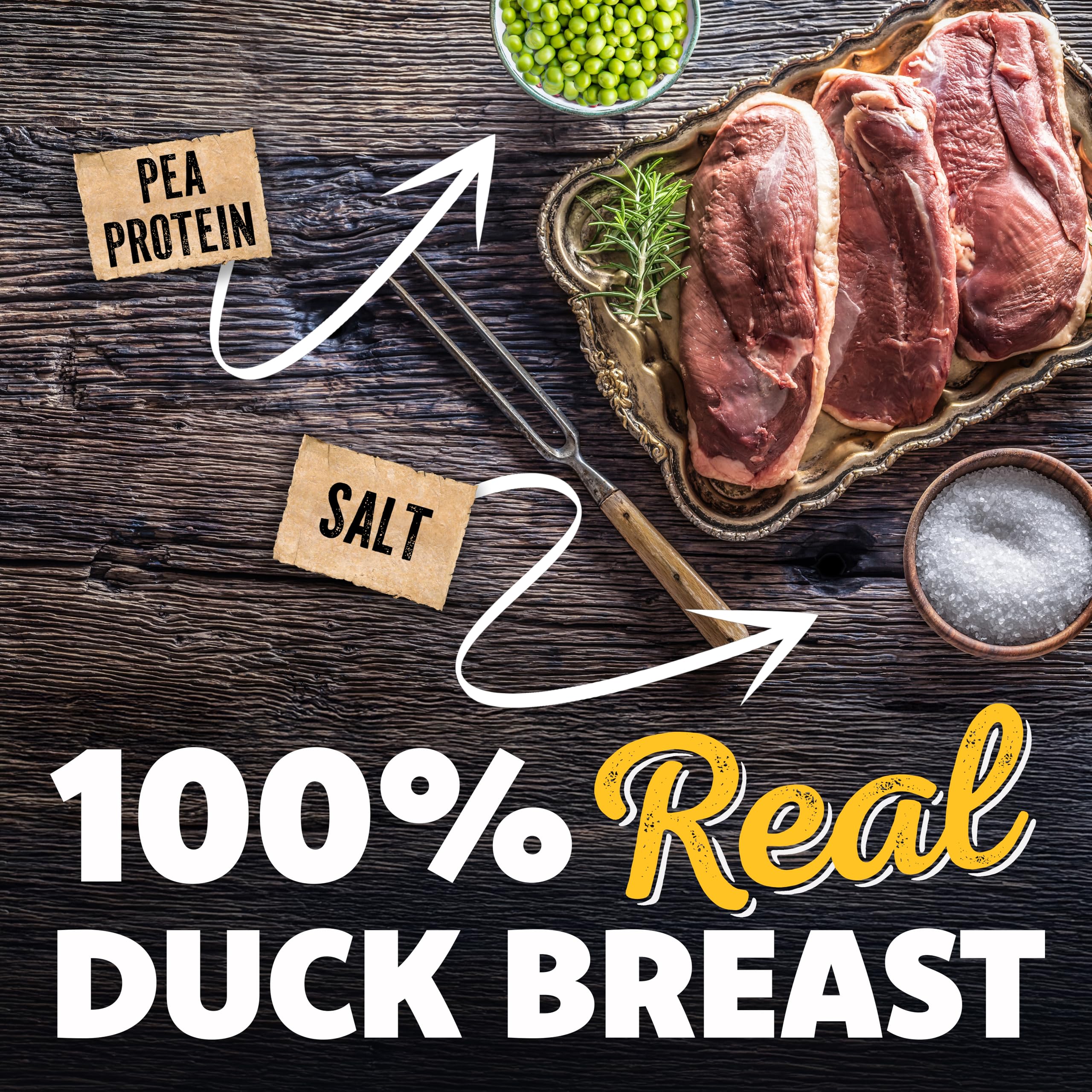 Savory Prime Duck Jerky Dog Treats, Made with 100% Real Duck Breast, Farm Raised, Healthy, Easily Digestible, High Protein, Satisfies Dog's Urge to Chew, 8 Ounce (Pack of 1)