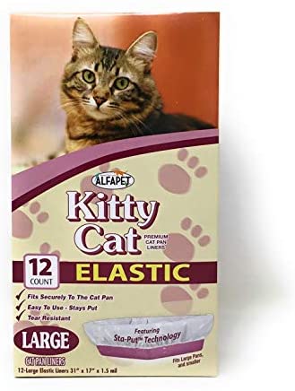 Alfapet Kitty Cat Litter box Disposable Elastic Liners - 12-count Main image