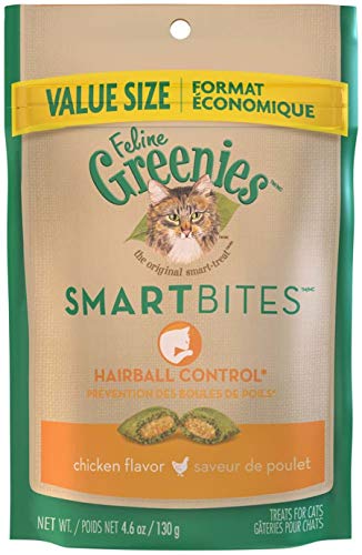 Greenies SMARTBITES Hairball Control, Chicken Flavor (4.6 oz Per Pack) 3 pack