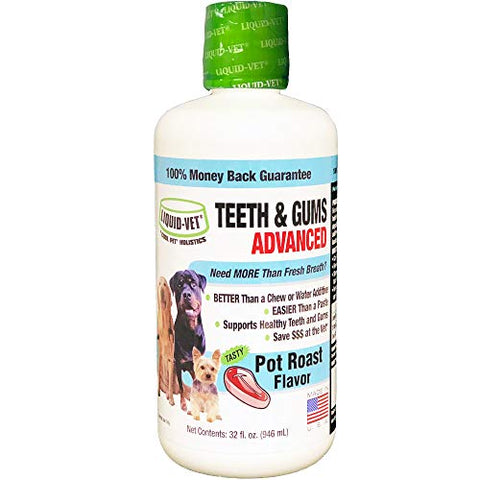 Liquid-Vet K9 Teeth & Gums Advanced Formula, Pot Roast Flavor, 8 oz BOGO Trial Pack