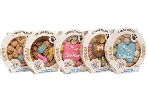 Claudia'S Canine Bakery Peanut Butter Dog Cookies, 10-Ounce, Happy Birthday, Pink