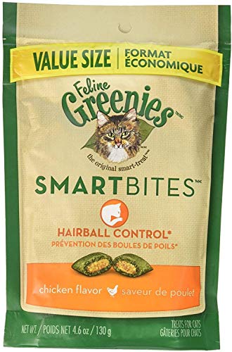 Greenies SMARTBITES Hairball Control, Chicken Flavor (4.6 oz Per Pack) 3 pack