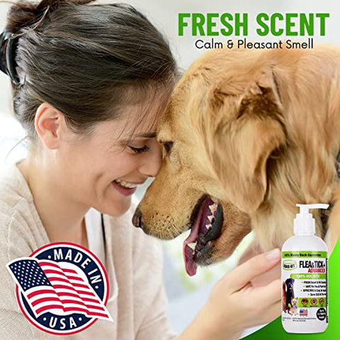 Liquid-Vet Flea & Tick+ Advanced Powerful Flea and Tick Prevention for Dogs with Natural Ingredients and Plant Extracts - Food-Grade Topical Dog Flea Treatment for Dogs 12 Weeks and Older Made in USA