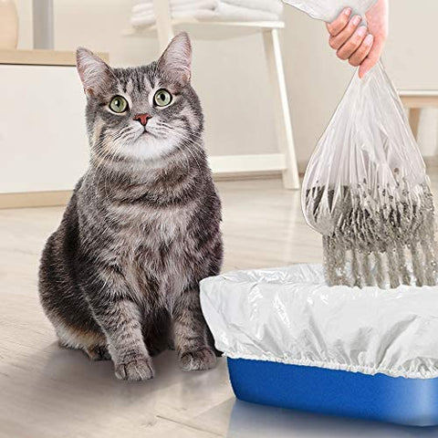 Alfapet Kitty Cat Pan Disposable, Elastic Sifting Liners- 5-Pack + 1 Solid Transfer Liner -for Large, X-Large, Giant, Extra-Giant Size Litter Boxes- with Easy Fit Sta-Put Technology - Pack of 6: Pet Supplies