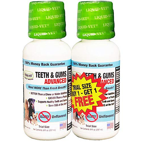 Liquid-Vet K9 Teeth & Gums Advanced Formula, Pot Roast Flavor, 8 oz BOGO Trial Pack