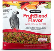 ZuPreem FruitBlend Flavor Pellets Bird Food for Parrots and Conures, 12 lb - Daily Blend Made in USA for Caiques, African Greys, Senegals, Amazons, Eclectus, Small Cockatoos