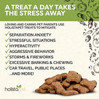 HolistaPet Hemp Dog Treats - Stress & Anxiety Relief - 30 Crunchy Treats - 150mg - Made in USA - Calming Hemp Oil Treats for Dogs - Separation - Aggressive Behavior - Loud Noises - Thunder