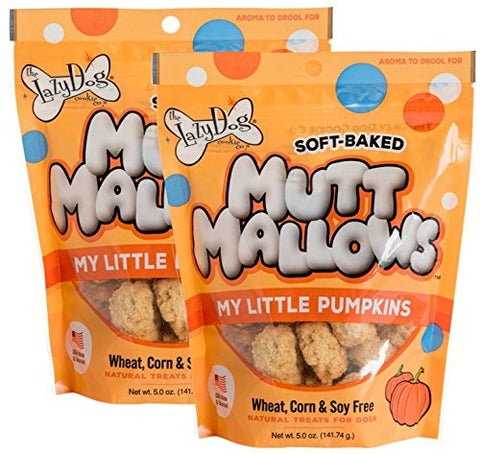 The Lazy Dog Cookie Co. Soft Baked Mutt Mallows, My Little Pumpkin - Safety Sealed 2 Pack