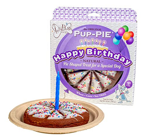 The Lazy Dog Pup-Pie - Original Pup-Pie - Happy Birthday Dog Treat for a Special Dog, 5 oz