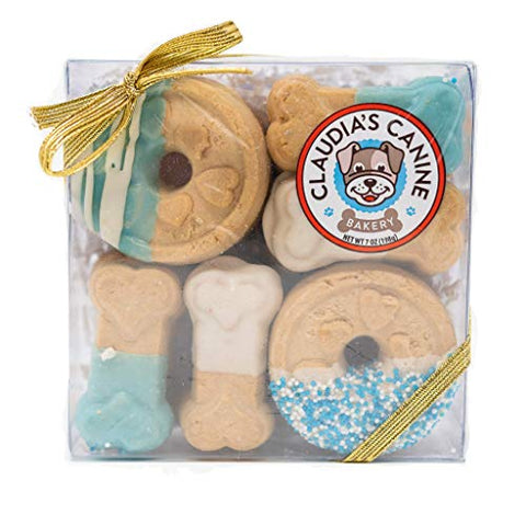 Claudia'S Canine Cuisine Signature Gift Box Of Dog Cookies, 7-Ounce, Blue Buddies