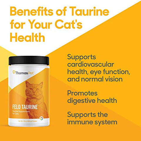 Thomas Pet Felo Taurine - Taurine Supplement for Cats - Taurine for Cats - (16 Ounces, Powder)