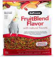 ZuPreem FruitBlend Flavor Pellets Bird Food for Medium Birds, 2 lb (Pack of 2) - Daily Blend Made in USA for Cockatiels, Quakers, Lovebirds, Small Conures