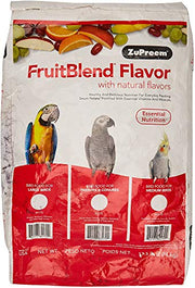 ZuPreem FruitBlend Flavor Pellets Bird Food for Large Birds, 12 lb - Daily Blend Made in USA for Amazons, Macaws, Cockatoos