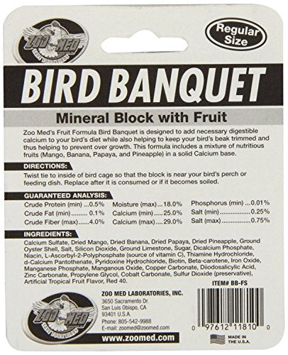 Zoo Med Laboratories Bird Banquet Fruit Mineral Blocks, Small (3 Pack)