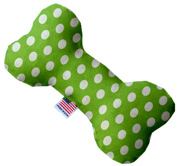 Lime Green Swiss Dots Inch Stuffing Free Bone Dog Toy