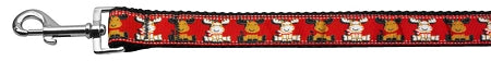 Reindeer Nylon Ribbon Collars 1 Wide Leash