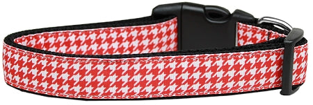 Red Houndstooth Nylon Collar