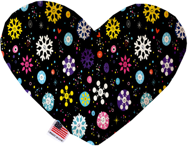 Smiley Snowflakes Inch Canvas Heart Dog Toy