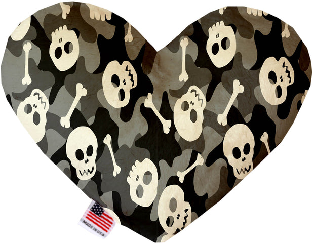 Gray Camo Skulls Inch Stuffing Free Heart Dog Toy