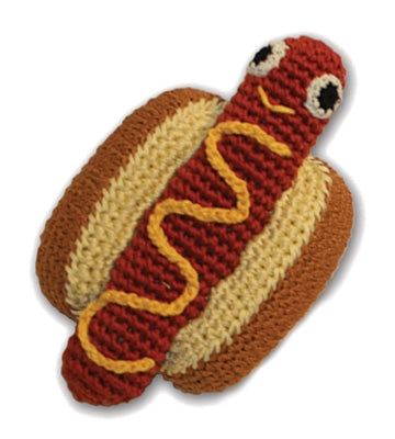 Knit Knacks Hot Dog Organic Cotton Small Dog Toy Main image