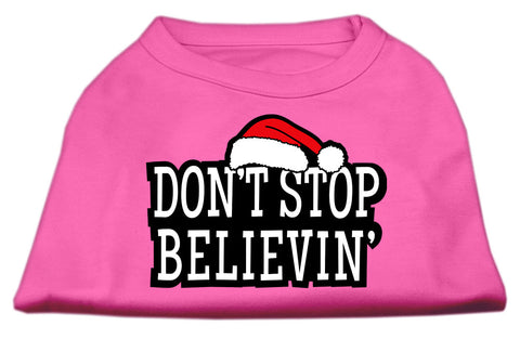 Don't Stop Believin' Screenprint Shirts Bright Pink