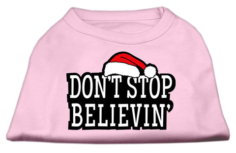 Don't Stop Believin' Screenprint Shirts Light Pink