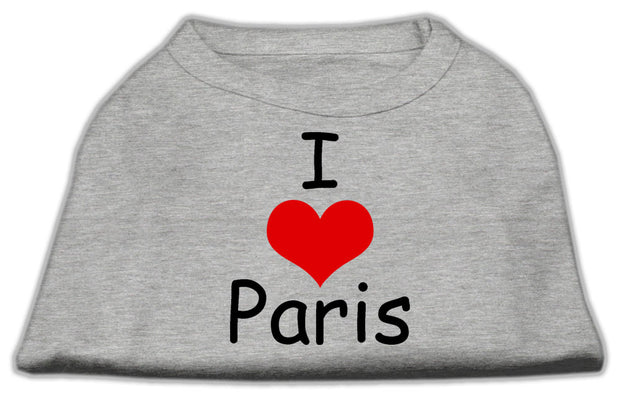 I Love Paris Screen Print Shirts Grey