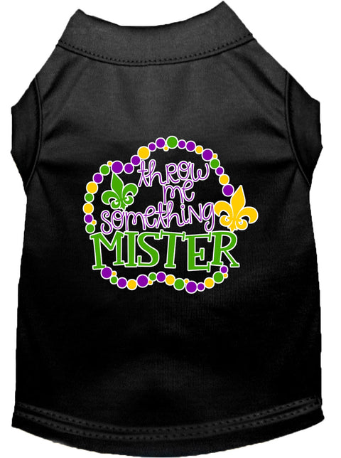 Throw Me Something Screen Print Mardi Gras Dog Shirt