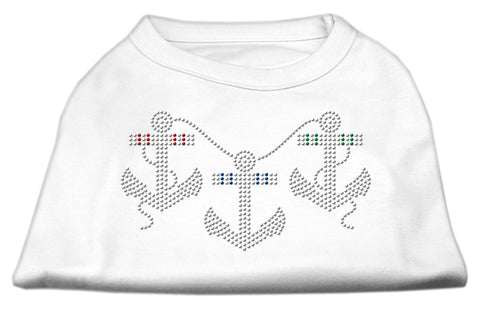 Rhinestone Anchors Shirts White