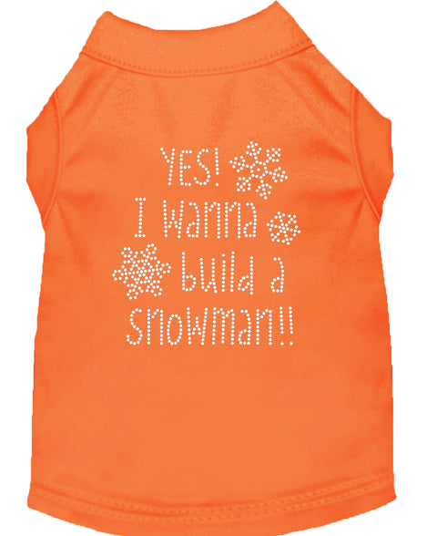 Yes! I Want To Build A Snowman Rhinestone Dog Shirt