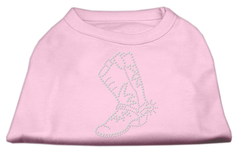 Rhinestone Boot Shirts Light Pink