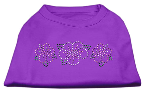 Tropical Flower Rhinestone Shirts Purple