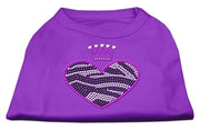 Zebra Heart Rhinestone Dog Shirt