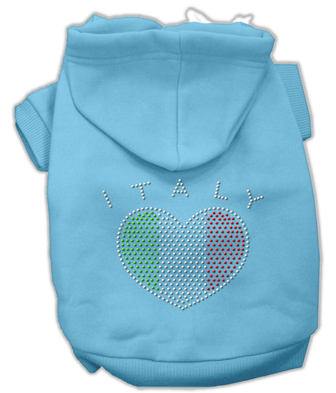 Italian Rhinestone Hoodies Baby Blue