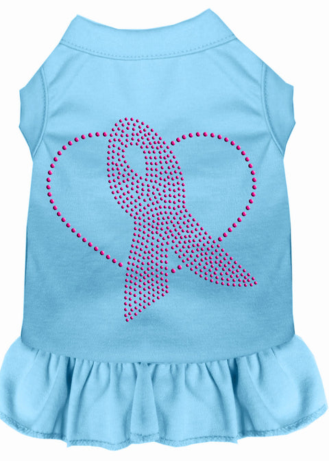 Pink Ribbon Rhinestone Dress Baby Blue