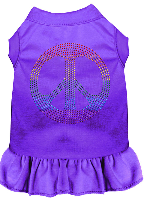 Rhinestone Rainbow Peace Dress Purple