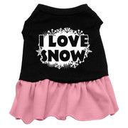 I Love Snow Screen Print Dress Black With