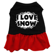 I Love Snow Screen Print Dress Black With