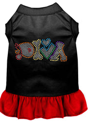 Technicolor Diva Rhinestone Pet Dress Black