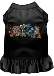 Technicolor Diva Rhinestone Pet Dress Black