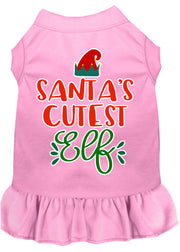 Santa's Cutest Elf Screen Print Dog Dress