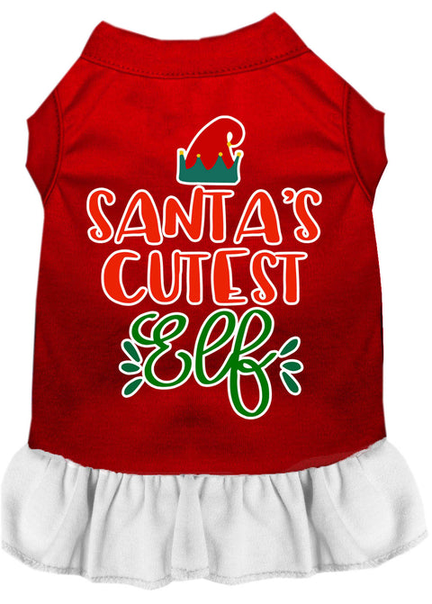 Santa's Cutest Elf Screen Print Dog Dress