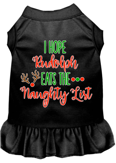 Hope Rudolph Eats Naughty List Screen Print Dog Dress