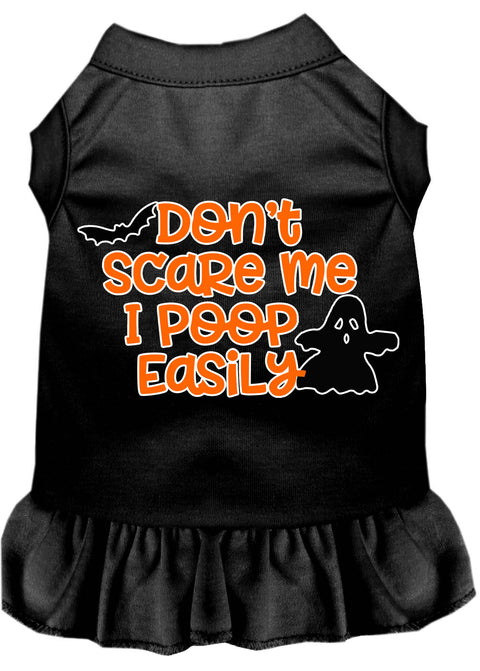 Don't Scare Me, Poops Easily Screen Print Dog Dress