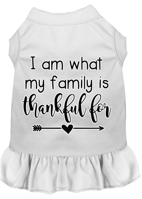 I Am What My Family Is Thankful For Screen Print Dog Dress